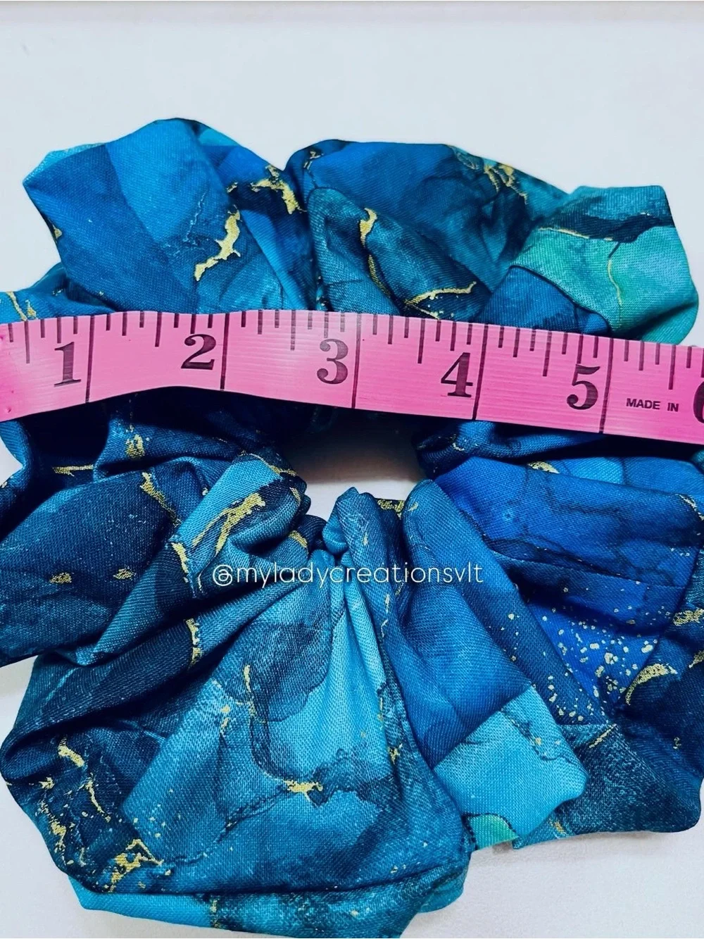 Handmade Rainbow Gold Tie-Dye Jumbo Scrunchie Set